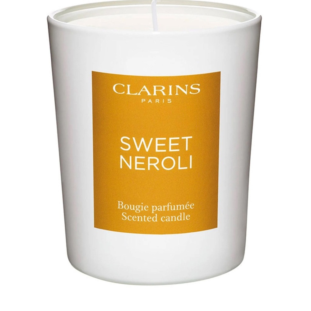 Clarins Sweet Neroli Candle in White and Gold